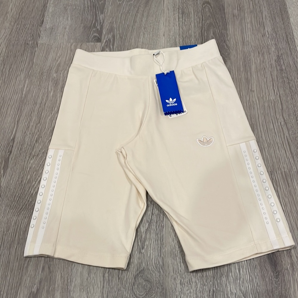 Adidas ivory pearled/studded shorts (S) - Picture 5 of 14